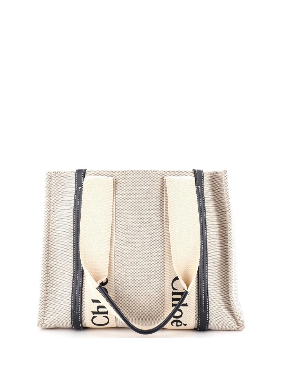 Chloe Woody Tote Canvas With Leather #351780C98B